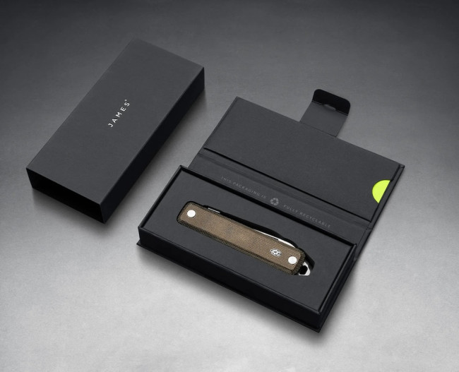 Нож The James Brand the Ellis, лезвие 12C27 Serrated, рукоять Micarta, OD Green Нож The James Brand the Ellis, лезвие 12C27 Serrated, рукоять Micarta, OD Green